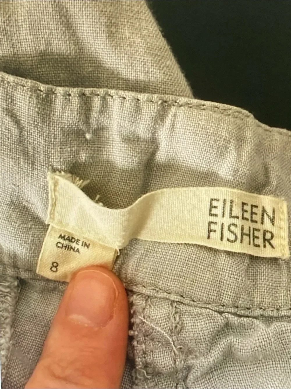 Eileen Fisher Light Gray Cropped Cargo Pants